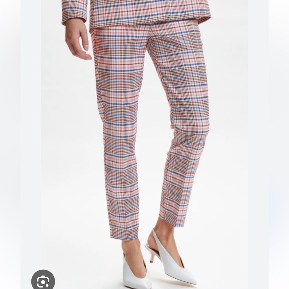 Plaid Cigarette Trousers
